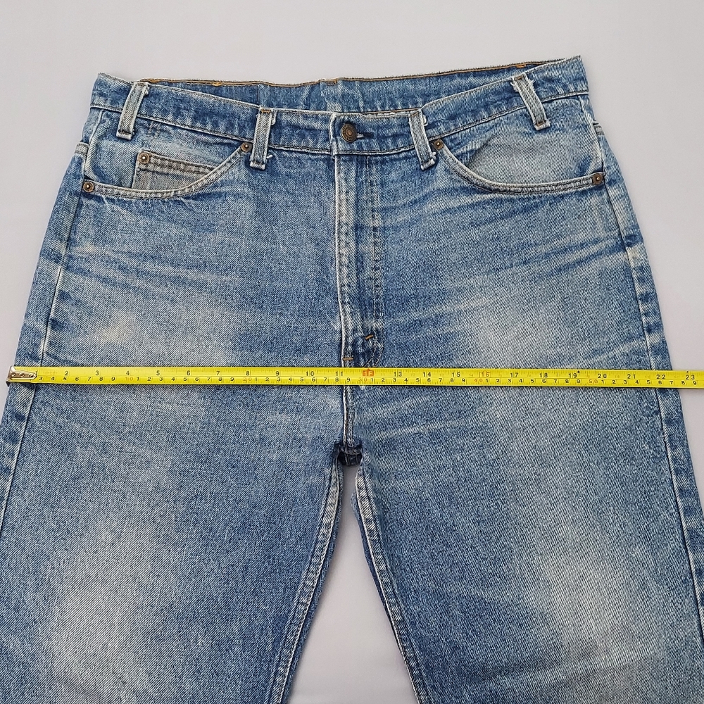 Vintage Levi's Orange Tab Jeans Size 35x32 Distressed Faded Blue Jeans - Picture 13 of 16